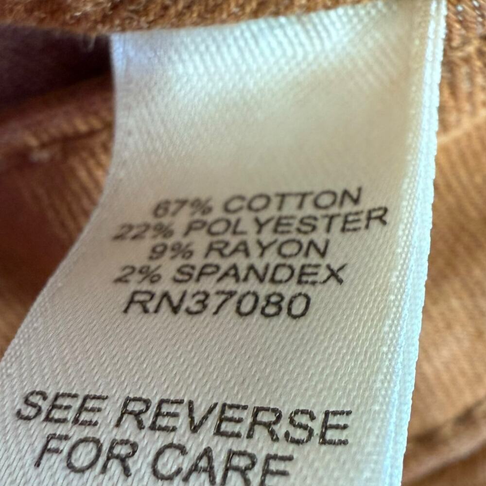 Cato Rust Brown Midi Length Stretchy Button Front Skirt Size 12 - Picture 5 of 5